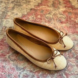 Aerosoles Pia ballet flat neutral raffia size 8